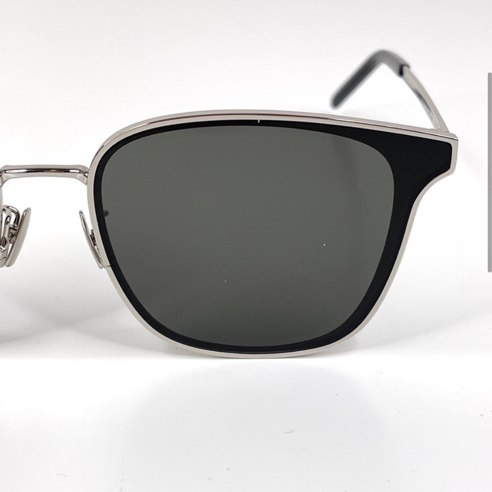 SAINT LAURENT SL 272/K Silver Grey Square Flat Sunglasses NEW - Picture 12 of 15
